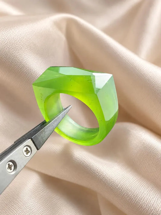 Natural Green Jade Ring | Hand-Carved Jade Band | Good Luck Gift for Him